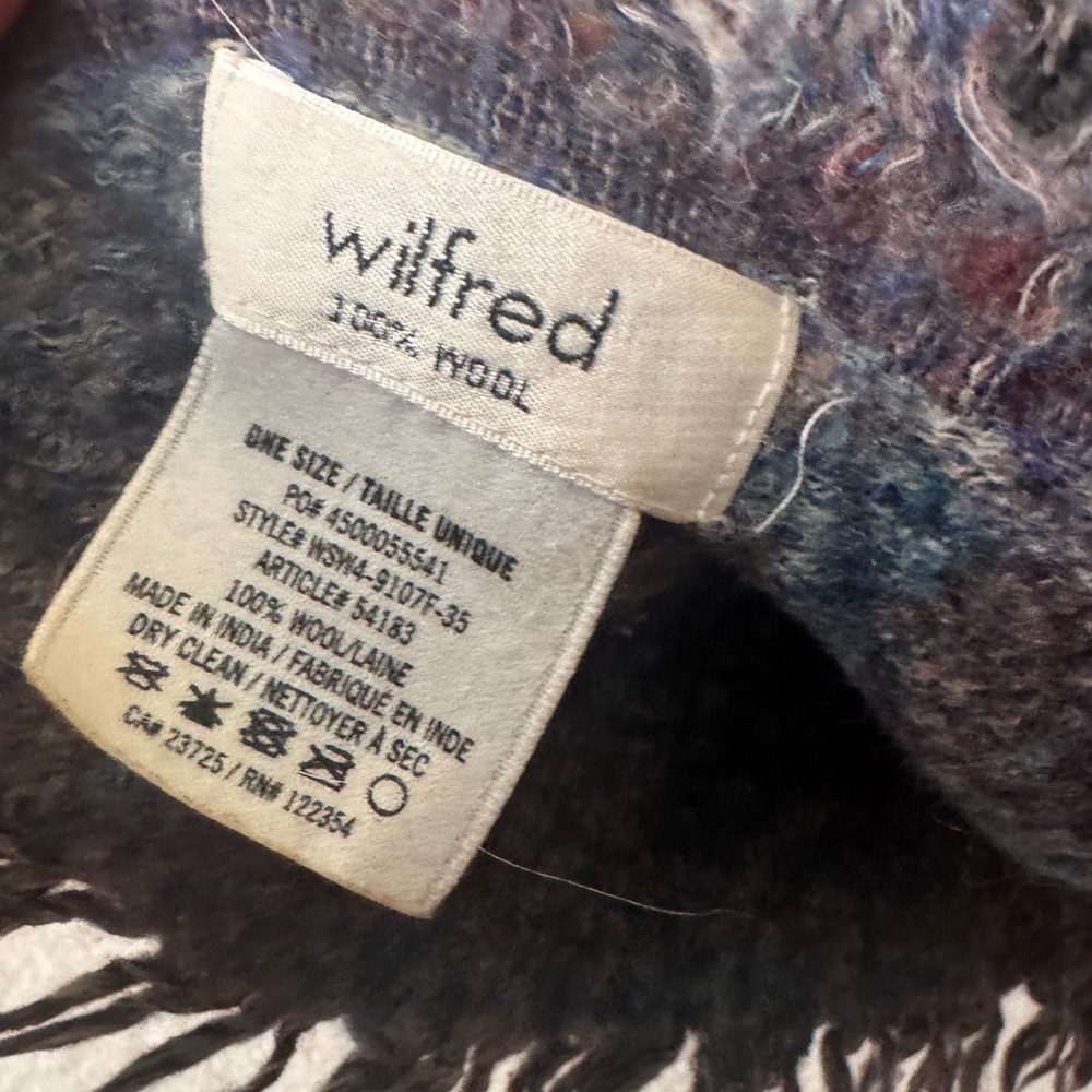 Aritzia Wilfred Blanket Wool Scarf Shawl Mosaic Shawl Wrap Boho Cozy Warm - Picture 12 of 16